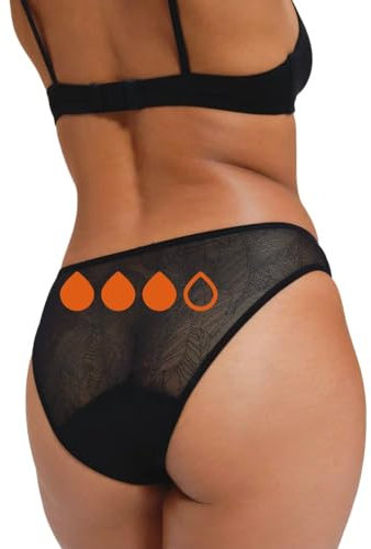 snuggs® LACE Brief | Periodenunterwäsche für Starke Blutung | Dünne und saugstarke Menstruationsunterwäsche | Made in EU | Recyceltes Nylon | Nachhaltige Alternative zu Tampons und Binden