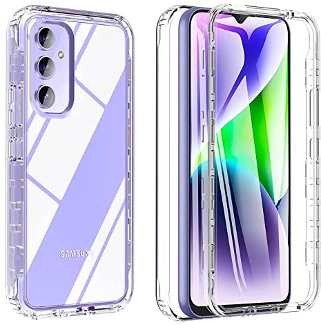 NWNK13 Case For Samsung Galaxy A35 Slim Fit Front & Back 360° Case Built-in Screen Protector Full Body Silicone Gel Mobile Phone Cover for Samsung A35 5G (Clear)