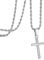 murtoo Cross Necklace for Men Silver Rope Chain Stainless Steel Necklace for Mens Silver Chain Mens Gifts for Him Boyfriend Father Silver, 20''Rope