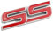 NIBOTT 3D Metall Schwarz Weiß Rot Logo SS Emblem Auto Abzeichen Stamm Aufkleber Fit for Chevrolet Fit for Camaro SS Aufkleber Zubehör (Color : Red)