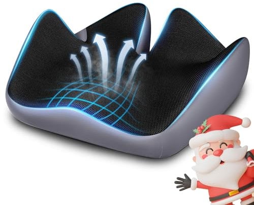 Memory Foam Seat Cushion for Relief Sciatica, Office Chair Cushion, Coccyx Cushion for Long Sitting, Ergonomic Orthopedic Cushion for Hip & Coccyx Pain Relief, Home, Car, Wheelchair, Gaming Chair