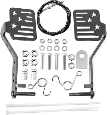 Go Kart Big Pedale mit 180,3 cm Gaszug, Upgrade Go Cart Bremse Gashebel Star Große Pedale Kit für 212cc 196cc Road Rocket Azusa und die meisten Go Kart, DIY Jugend GoKart Rahmenteile Schwarz Zubehör