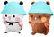 NAVESO 2 Stück Bubu Dudu Kuscheltier, Bär Panda Bubu Dudu Kuscheltier, Pandabär Kuscheltier Kissen, Bubu Dudu Plüsch, Panda Kuscheltier Kawaii, Bubu Dudu Figur, Cartoon Panda Plüschtier Kindergeschenk