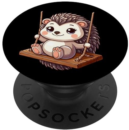 Schwungender Igel auf einer Schaukel PopSockets mit austauschbarem PopGrip