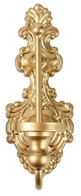 Kerzenhalter Wand Wandkerzenhalter 1PC Gold Montiert Wand Kerzenhalter Teelicht Hängen Wand Leuchter Rustikalen Metall Schwarz Leuchte Wand Dekor(Gold)