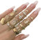 XBFOCNH 15 pcs Bague Femme Acier Inoxydable Bague,Empilables Bague Phalange Ensemble,pour Les Femmes Knuckle Midi Rings