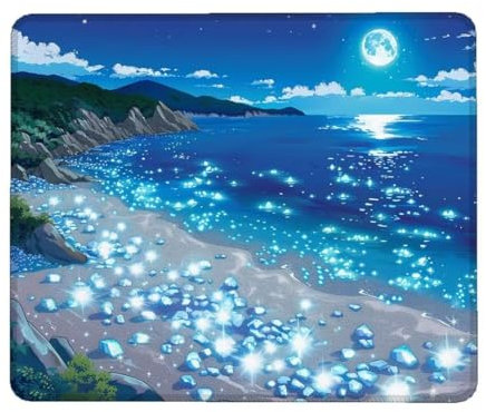 Tapis de Souris 290 x 240 mm, Tapis de Souris Gamer, Tapis de Souris Bleu à Bords Cousus, Base en Caoutchouc Antidérapant Tapis Souris Océan, Imperméable Tapis de Souris Gaming pour Maison/Bureau J-6