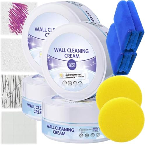 2Pcs Multi-Purpose Wall Cleaning & Conditioning Cream, All Purpose Cleaning Paste Kit, Hard Surface Cleaning Paste, Pen Ink Stain Remover from Wall, for Walls Ceiling