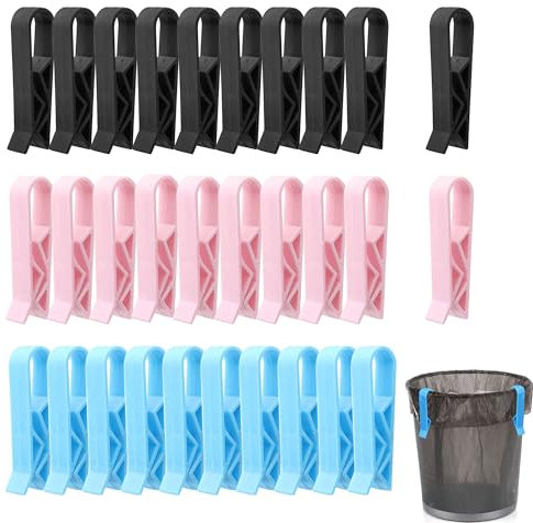30 Stück Müllsack-Klammern für Mülleimer - Dauerhaft Wiederverwendbare Clip Befestigung - Umweltfreundliche Abfallbehälter Tasche aus Kunststoff