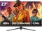 GAMEPOWER Sonic T80 27 Zoll Gaming Monitor 180Hz QHD 1440p 2K, Fast IPS Flat Display 0,5ms Reaktionszeit, HDR400 FreeSync und G-Sync 126% sRGB, Eingebaute Dual Lautsprecher