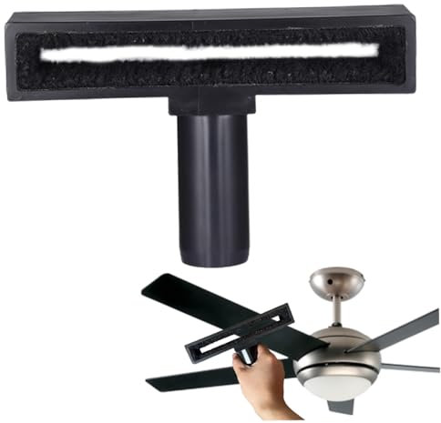 QmjdDymx Vacuum Duster Attachment,Ceiling Fan Blade Cleaner Ceiling Fan Vacuum Attachment Vacuum Duster Attachment Furniture Cleaning Brush,Ceiling Fan Vacuum Attachment (Black)