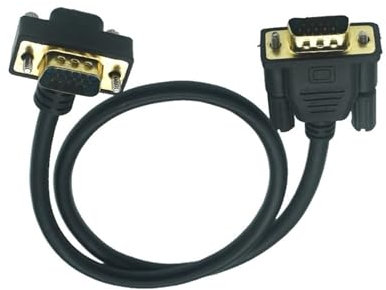 CTCOIJRN 10M 5M 0.5M Monitor VGA de 90 ° Ángulo Recto hacia Arriba y hacia Abajo Cable Adaptador Macho a Macho Recto Compatible con proyector Monitor de computadora HDT(Up Angled,5m)