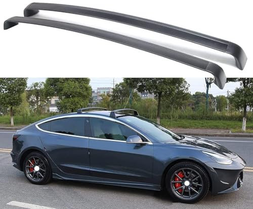 XATHKJOE 2 Stück Auto Dachträger Dachreling für Tesla Model 3 2020 2021 Dachgepäckträger-Alu Relingträger Fahrradträger, Dachboxen oder als Skiträger