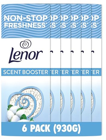 Lenor Laundry Perfume Scent Booster 6 Packs x 155g - Cool Cotton, Lasting Freshness for Up to 12 Weeks