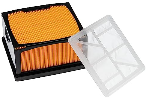 vhbw Filterset Ersatz für Husqvarna/Partner 574362302 für Trennschleifer - 1x Vliesfilter, 1x Nylonfilter Orange Schwarz Transparent