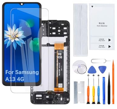 Écran d'affichage pour Samsung A13 4G avec cadre | Wear toolbox，PLS LCD，Affichage HD，Écran de remplacement，Pour les modèles:A135F A135F/DS A135M A135U A135U1 A135N