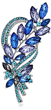 Broche de Corsage en Cristal Vintage pour Femme, Style européen et américain, en Alliage avec Diamants, en Forme de Fleur en Verre, Accessoires pour vêtements