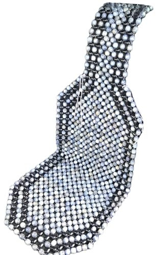 Dorccsi Perlenbesetzter Autositzbezug, 139, 5 x 38, 1 cm, Holz-Autositzbezug, atmungsaktiv, kühlend und massierend, universelles Autozubehör, graue Perlen-Sitzbezüge für Autos, Autozubehör