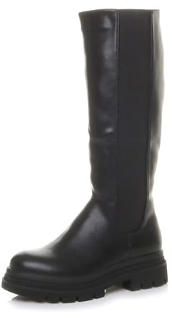 AJVANI Womens ladies chunky low heel stretch chelsea calf boots size 3 36
