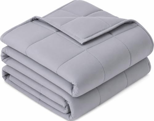 Sivio Gewichtsdecke 9kg Grau 150x200cm | Atmungsaktiv & leicht, Mikrofaser mit Glasperlenfüllung, Ganzjahresdecke, maschinenwaschbar