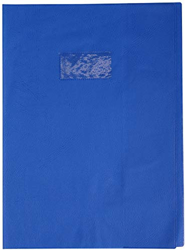 Calligraphe 72402C - Heftumschlag Calligraphe DIN A4+ 24x32 cm, mit Lederoptik, Etikettenhalter, blickdicht, Blau, 1 Stück