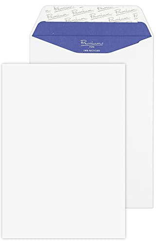 Blake Pure - Premium Wove Recycled Envelopes C5 (229 x 162mm) - Pack of 50 - Thickness 120GSM - Peel & Seal White Envelopes 9 x 15.2 - FSC Certified - Laser & Inkjet Printer Compatible (RP83455)