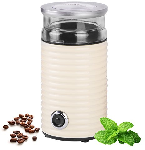 TZS First Austria - 65g Retro-Kaffeemühle | 160 Watt | fein bis grob | Espresso geeignet | Elektrische Kaffeemühle für Kaffeebohnen | Zerkleinerer für Walnüsse oder getrocknete Kräuter