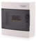 ‎Intratec Sicherungskasten Aufputz, IP40 – Verteilerkasten Gehäuse innen, Verteilerkasten mit transparenter Tür für Trockenraum-Installation, 1-reihig, 8 Module, 236 x 215 x 102 mm, Weiß
