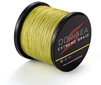 Dorisea, lenza da pesca intrecciata Extreme Braid in 100% Pe, lunghezza 300 metri, test 2,7-136,1 kg (verde militare, 136,1 kg/1,0 mm (8 fili))
