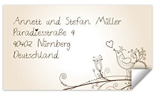 10 x Hochzeit Absenderaufkleber Adressaufkleber Etikett Label - Liebesbaum