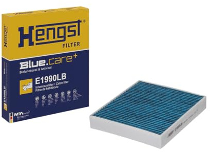 HENGST - Innenraumfilter E1990LB - Luftfilter für den Innenraum antibakteriell - Filtert Staub, Pollen, Gerüche & Bakterien für Allergiker - Für sauberes Innenraumklima im KFZ