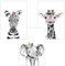 Olgs Wandbilder 3er Set für Babyzimmer Deko Poster | Dekoration Kinderzimmer | Kunstdruck DIN A4 für Safari Tiere für Mädchen (Zebra Elefant Giraffe Brille)