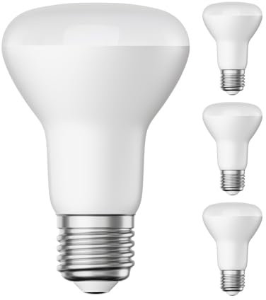 ledscom.de 4 Stück E27 LED Leuchtmittel, R63, warmweiß (2700 K), 8 W, 750lm, matt