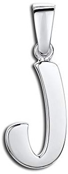 Amberta 925 Sterling Silber Anhänger - Personalisierte Charm Buchstaben für Damen und Männer - Symbole Kombinieren - Stil J