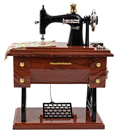 AUEAR, Vintage Mini Spieluhr Figur Geburtstagsgeschenk Tischdekoration (Nähmaschine)