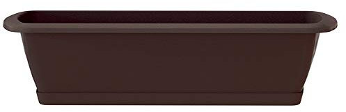 Erhard-Trading Set Blumenkasten ALZIRA + Untersetzer 40 cm braun Balkonkasten Pflanzkasten