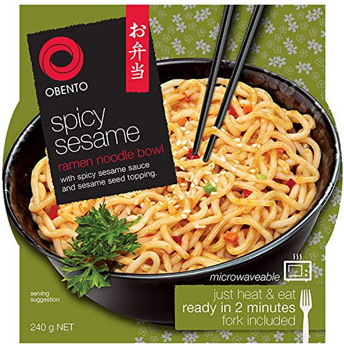 Obento Spicy Sesame Ramen Noodle Bowl, Fertiggericht für die Mikrowelle, 240 g