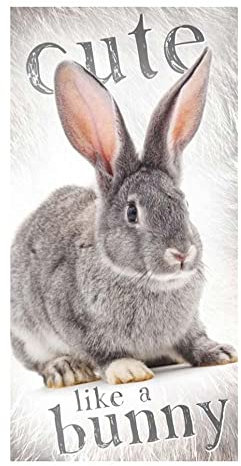 Aptex Duschtuch Badetuch Strandtuch mit Hase Kaninchen 70 x 140cm Mehrfarbig