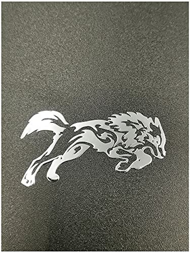 HUARONG 2 x Metall-Aufkleber mit Swift-Wolf-Logo aus Chrom, für Handy, Laptop, iPad, Hülle (Silber)