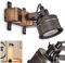 HOFSTEIN Wandleuchte Pehefito, Wandlampe aus Metall/Holz in Braun/Schwarz/Grau, Leuchte im Industrial-Design mit verstellbarem Strahler, 1-flammig, 1 x GU10, ohne Leuchtmittel