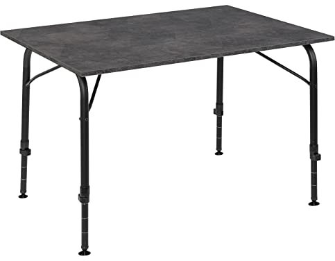 BRUNNER 0406020N Tabylo Exterio 100, Campingtisch mit Ablage aus Exteriolit und Gestell aus Aluminium, höhenverstellbare Beine, 100 x 68 x H50,5/75 cm, Tragkraft max. 30 kg