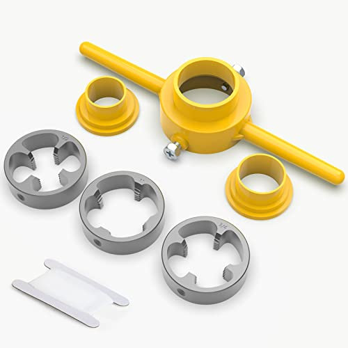 MEANLIN PVC-Gewindemacher-Werkzeug, NPT-Schneideisen-Set, Rohreinfädler, Sanitärwerkzeug, mit 3 Schneideisen, 1,27 cm, 1,9 cm, 2,5 cm, Rohreinfädler-Set