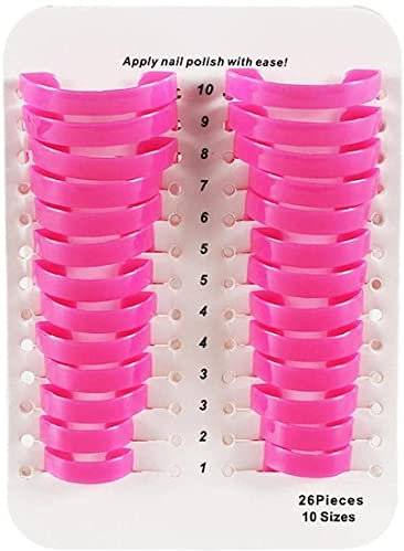 Generic VG3J Modell Ordner 26PCS Weiche Wiederverwendbare Kunststoff Nagellack Schablone Überlauf Wrap 10 Größen Nägel Für Nail Art Malerei Stempeln Nettes Design