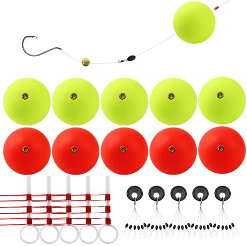 Dovesun 20Stücke Angeln Bobber Schwimmer Slip Fishing Rig für Barsche und Forellen, Crappie, Zander 30mm(1.18in)