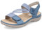 Rieker Femme Sandales 64870, Dame Sandales Fines,Chaussure d'été,Sandale d'été,Confortable,Plate,Bleu (Blau / 14),36 EU / 3.5 UK