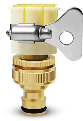 Mdlufee 2 Pcs Durchmesser 21mm Mischer Hahn Stecker 1/2,3/4 Zoll 2-in-1 Universal Weibliche Wasserhahn Adapter, Gartenschlauch Schnellverbinder