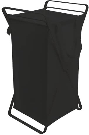 Yamazaki Home Tower Wäschekorb mit Baumwollfutter, klein, 64 cm, Stahl und Baumwolle, 45 Liter