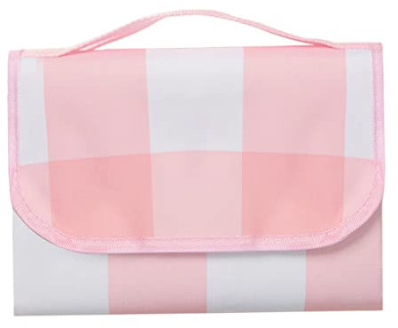 1pc Picknickdecke Picknickmatte, große Strandmatte im Freien 200 x 150 wasserdichte Campingteppich für Rasen Wandern rosa Plaid