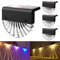 Anmossi Luz Solar Exterior,Luz de Cerca Solar Impermeable IP65,2 Modos de Iluminación, Blanco Cálido/Color,Luz Solar para Jardín,para Escaleras,Camino,Patio,Pared y Jardín(4 paquetes)