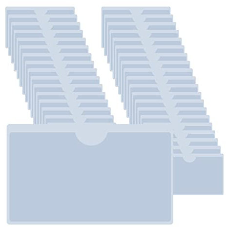 XINGSUI Selbstklebetaschen transparent-40 Stück 6x10cm Visitenkartentaschen Kleben,Etikettenhalter Selbstklebend,zum Schutz Ihrer Karten oder Fotos(horizontale Version)
